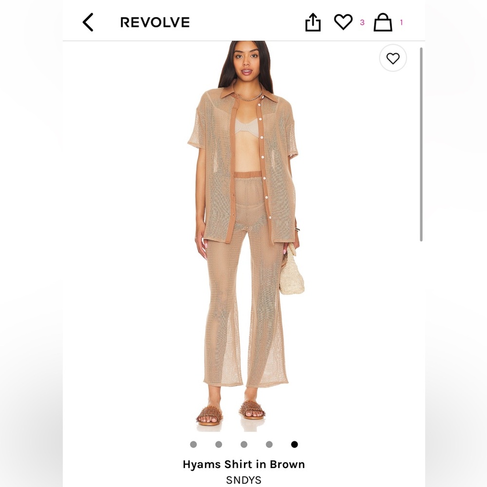 SNDYS HYAMS Shirt and Pant from Revolve size XS